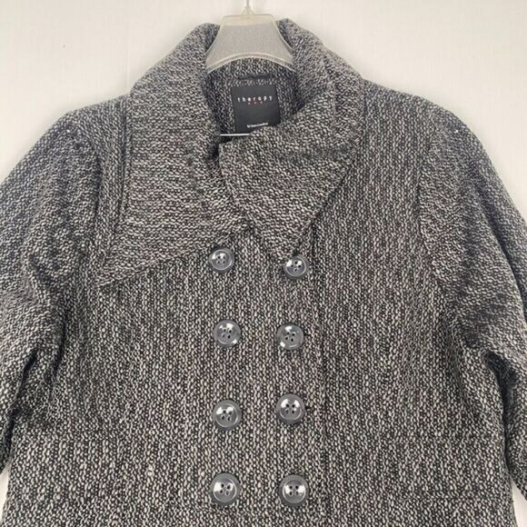 Women therapy by Lane Crawford Size 3X Gray Coat Collar Big Buttons Pockets Wool - Picture 15 of 15